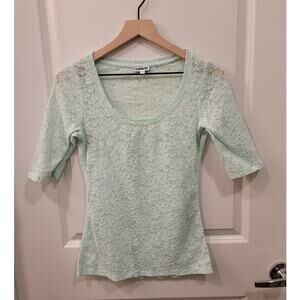Express Mint Green Lace Top